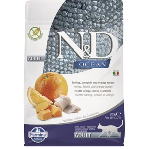 N&D Cat Ocean - Hering-Sütőtök-Narancs száraztáp Felnőtt macskának 300g