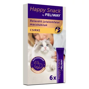 Feliway Happy Snack relax jutalomfalat cicának csirkével 6x15 g
