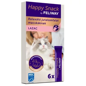 Feliway Happy Snack relax jutalomfalat cicának lazaccal 6x15 g