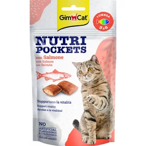 GimCat Nutri Pockets töltött Falatok Lazac és Omega 3,6 Zsírsavak cicának 60 g