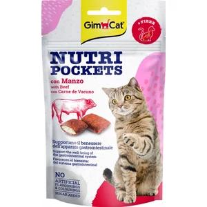 GimCat Nutri Pockets töltött Falatok Marha és Maláta cicának 60 g
