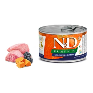 N&D Dog Pumpkin- Bárány-Sütőtök-Áfonya konzerv Kistestű Kölyök Kutyáknak 140 g
