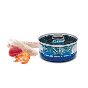 N&D Cat Ocean -Tőkehal-Garnélarák-Sütőtök konzerv macskának 70 g
