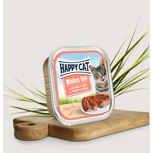 Happy Cat - Minkas Duo Pástétomos Falatkák Szárnyas-Lazac 12x100 gr