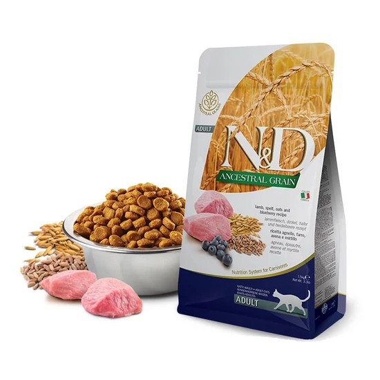 N&D Cat Ancestral Grain Bárány-Tönköly-Zab-Áfonya táp macskáknak