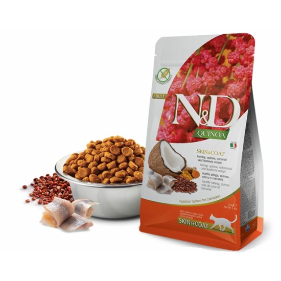 N&D Cat Quinoa - Hering Száraztáp a Bőrért és Szőrzetért