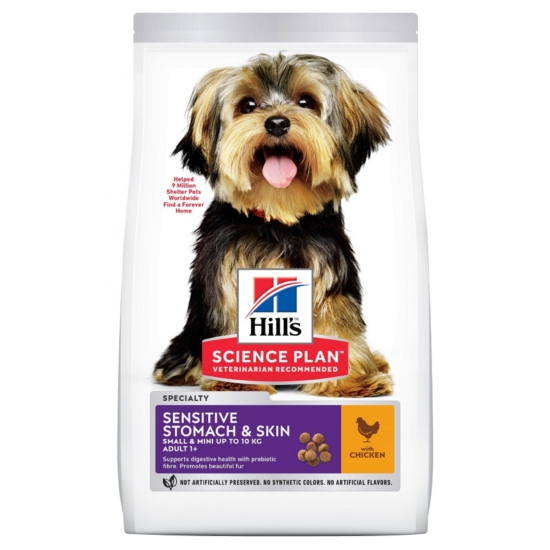 Hill's Science Plan - Csirkés táp Érzékeny Mini Felnőtt kutyának 1,5 kg