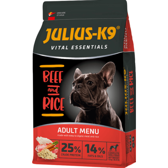 Julius-K9 Vital Essentials Marha-Rizs száraztáp Kutyáknak 