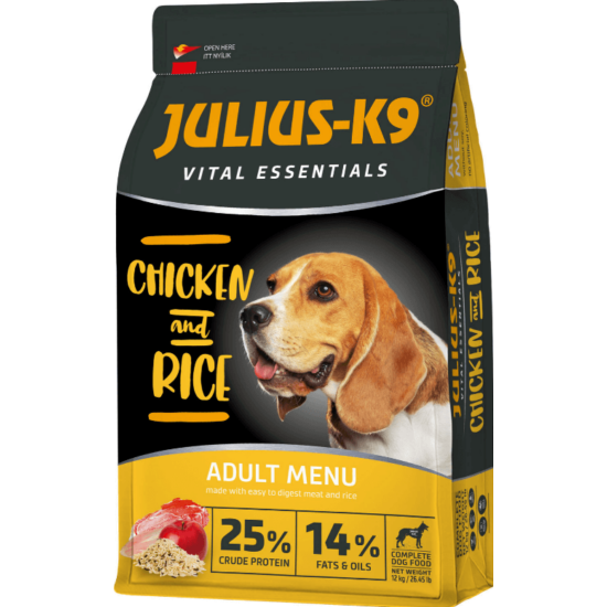 Julius-K9 Vital Essentials Szárnyas-Rizs száraztáp Kutyáknak 