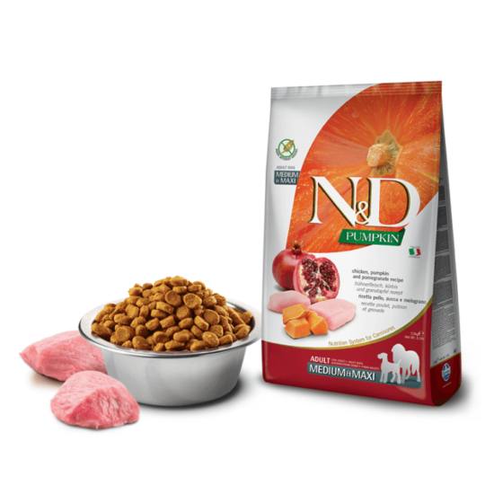 N&D Dog Pumpkin - Csirke-Sütőtök-Gránátalma száraztáp Felnőtt Kutyáknak