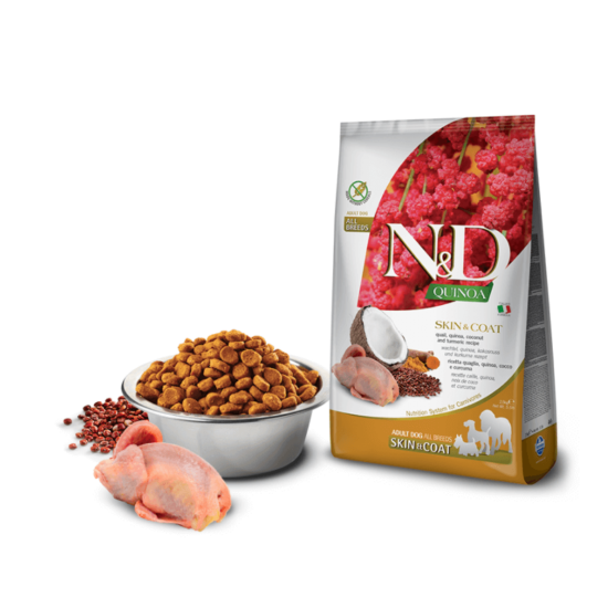 N&D Dog Quinoa - Fürj Száraztáp a Bőrért és Szőrzetért kutyáknak