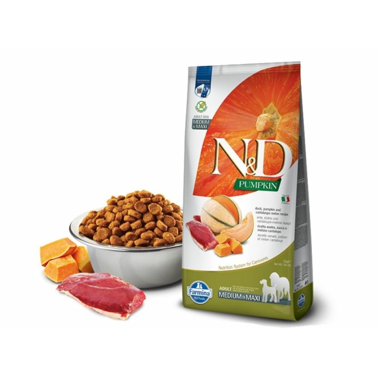 N&D Dog Pumpkin Kacsa-Sütőtök-Sárgadinnye táp Kutyának 12 kg