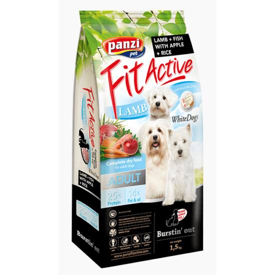 Panzi FitActive WhiteDogs Hipoallergén táp Világos színű Kutyáknak 1,5 kg