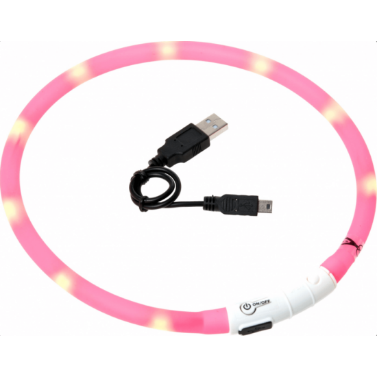 Flamingo LED tölthető, Világító Pink nyakkarika 70 cm