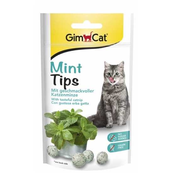 GimCat Mint Tips Macskamentás tabletták cicáknak 40 g