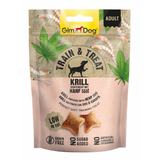 GimDog Snack Jutalomfalat Krill és Kendermag 125 g