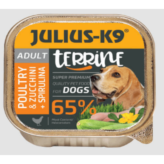Julius-K9 Terrine Szárnyas-Cukkini nedves eledel kutyáknak 150 g