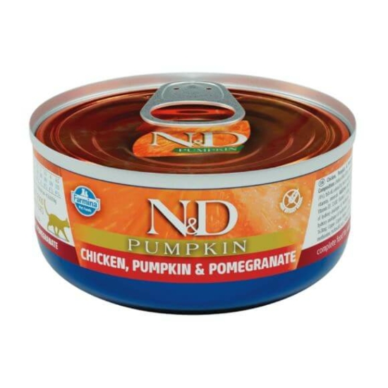 N&D Cat Pumpkin Csirke-Sütőtök-Gránátalma konzerv macskáknak 70 g