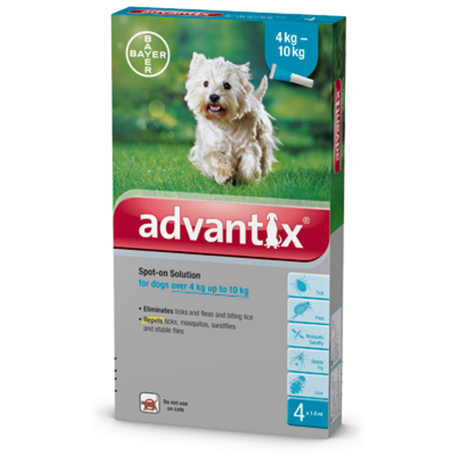 Advantix spot on rácsepegtető oldat kutyáknak 4-10kg között 4db