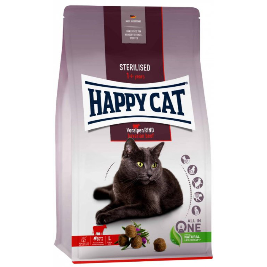 Happy Cat - Marhahúsos táp Steril cicáknak 1,3 kg