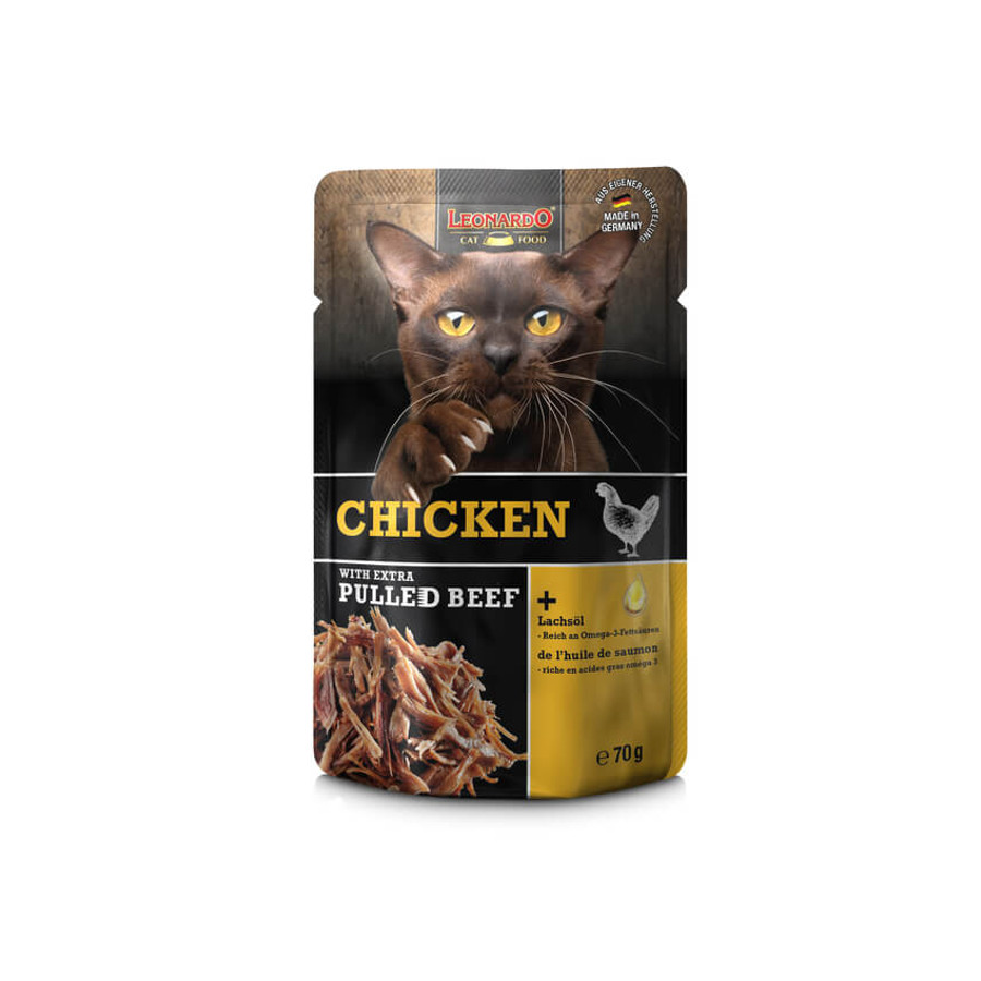 Leonardo Tépett Marhás Csirke alutasak macskáknak 70 g