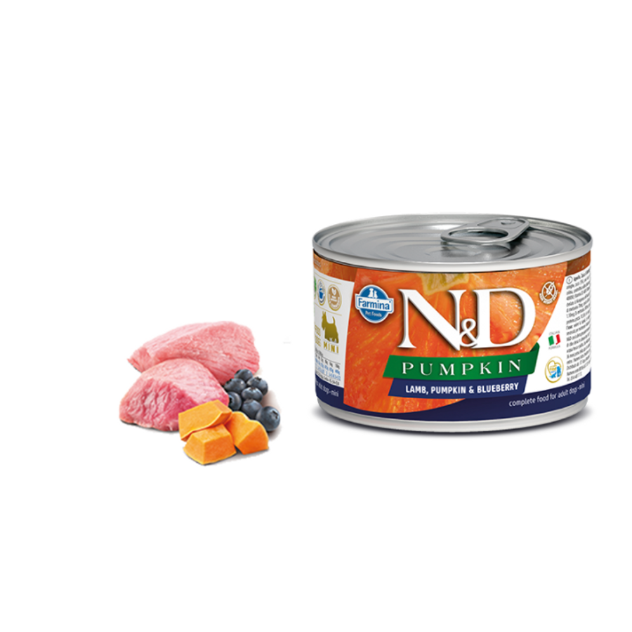 N&D Dog Pumpkin- Bárány-Sütőtök-Áfonya konzerv Kistestű Felnőtt Kutyáknak 140 g