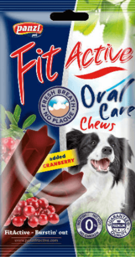 Panzi FitActive Oral Care Chews Jutalomfalat Vörösáfonyával 85 g