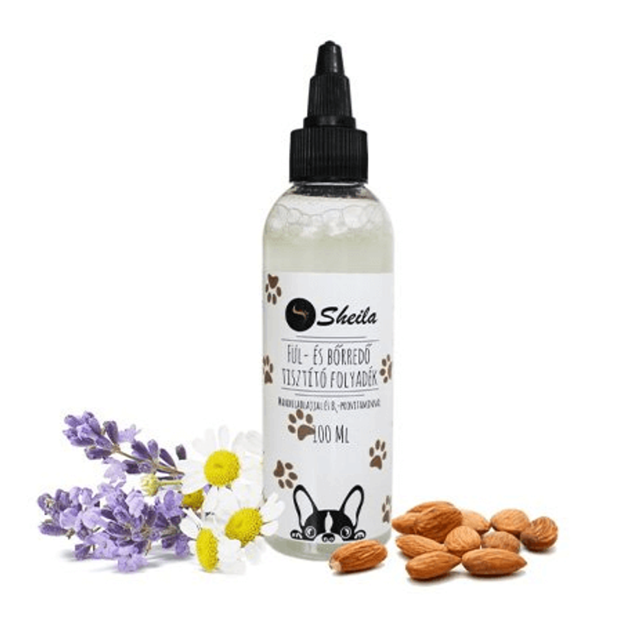 Sheila Fül és Bőrredő Tisztító Kutyáknak 100 ml Sheila Fül és Bőrredő Tisztító Kutyáknak 100 ml
