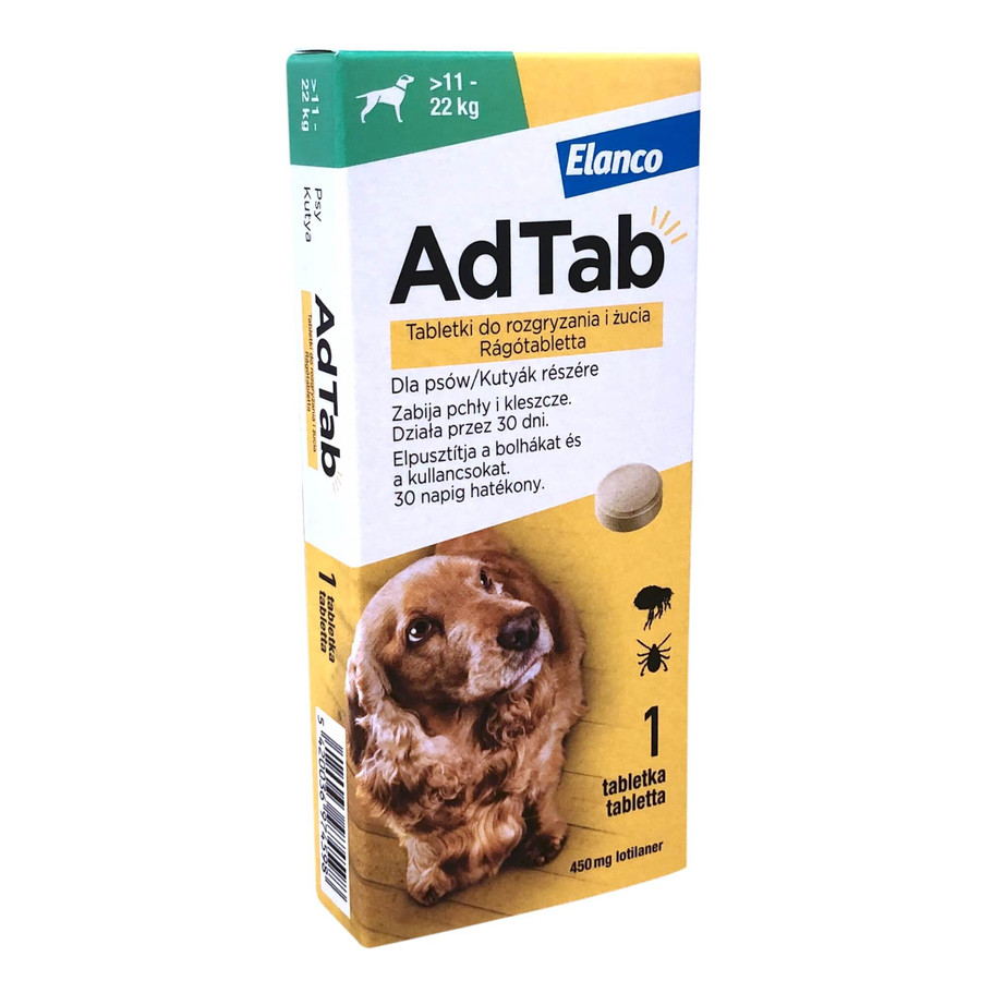 AdTab rágótabletta kutyák részére 450 mg 11-22kg 1x