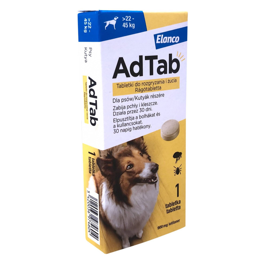 AdTab rágótabletta kutyák részére 900mg 22-45kg 1x