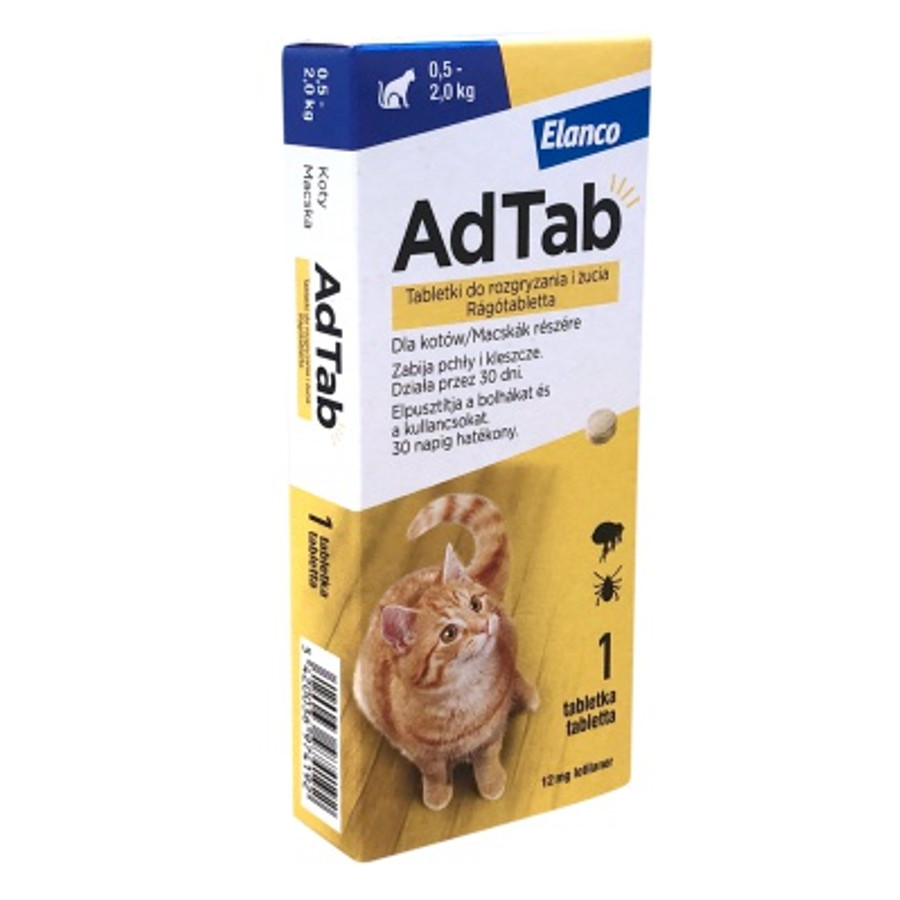 AdTab rágótabletta macska 12mg 0,5-2 kg 1x