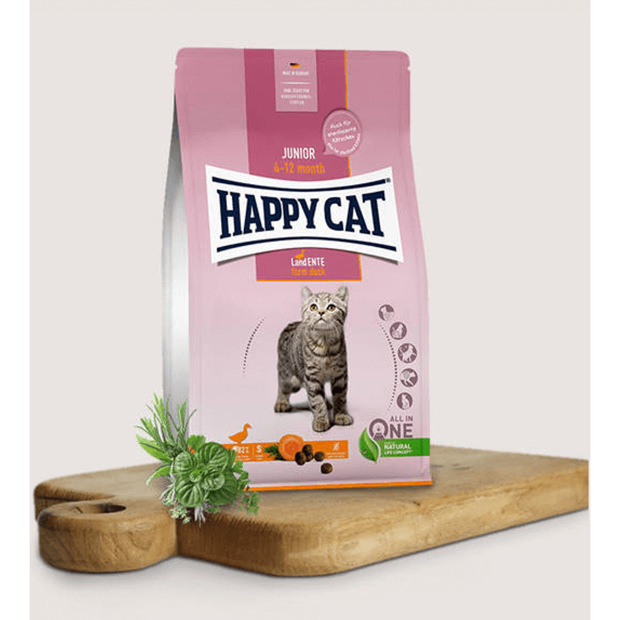 Happy Cat - Gabonamentes Kacsa Junior Kiscicáknak 1,3 kg