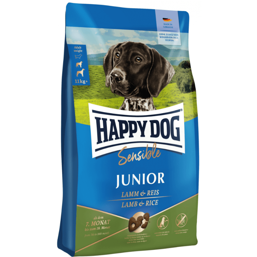 Happy Dog Junior Csirkementes táp Fiatal Kutyának Bárány Rizs 1 kg