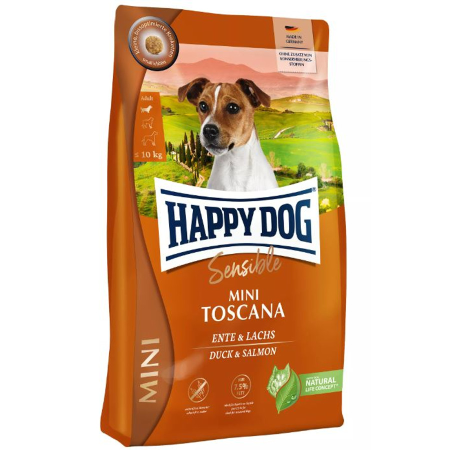 Happy Dog - Mini Toscana Kacsa Lazac Kistestű Kutyának 800 g