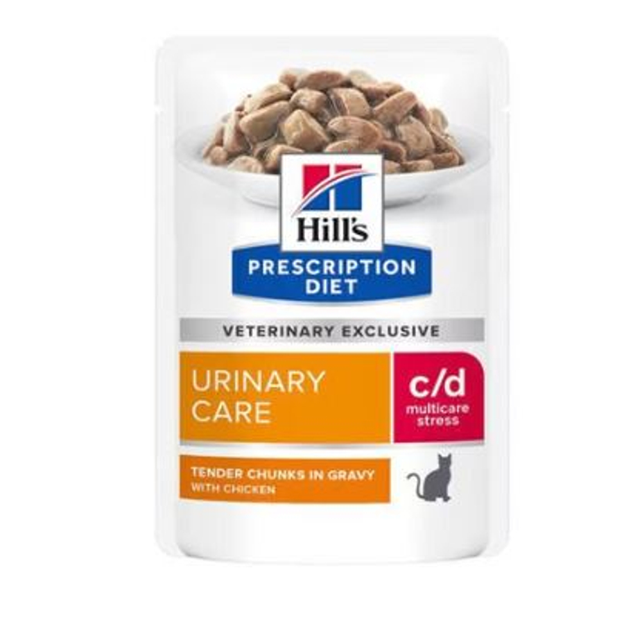 Hill's Prescription Diet - C/D Urinary Stress csirkés alutasak macskáknak 12x85 g