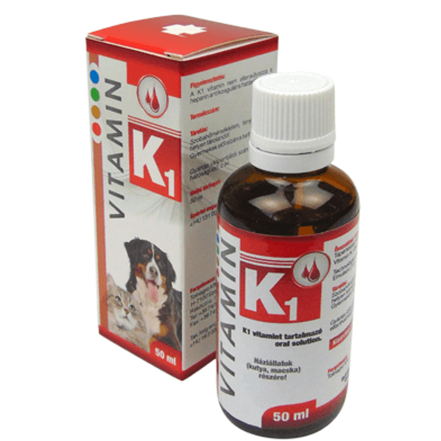 K1 Vitamin oldat Kutya Macska részére 50 ml K1 Vitamin oldat Kutya Macska részére 50 ml