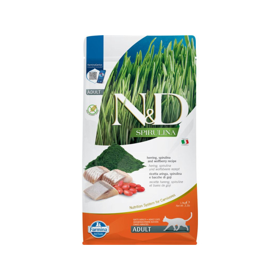 N&D Spirulina Cat Adult hering 1,5kg N&D Spirulina Cat Adult hering 1,5kg