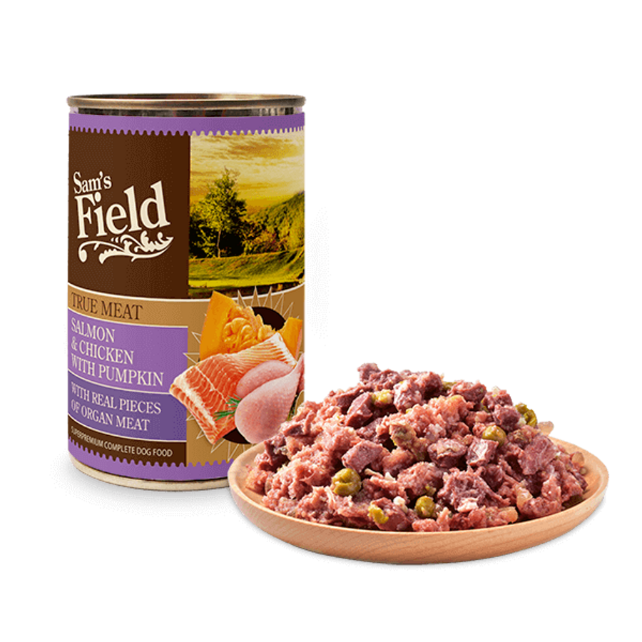 Sam's Field Konzerv Lazac-Csirke-Sütőtök 400g Sam's Field Konzerv Lazac-Csirke-Sütőtök 400g