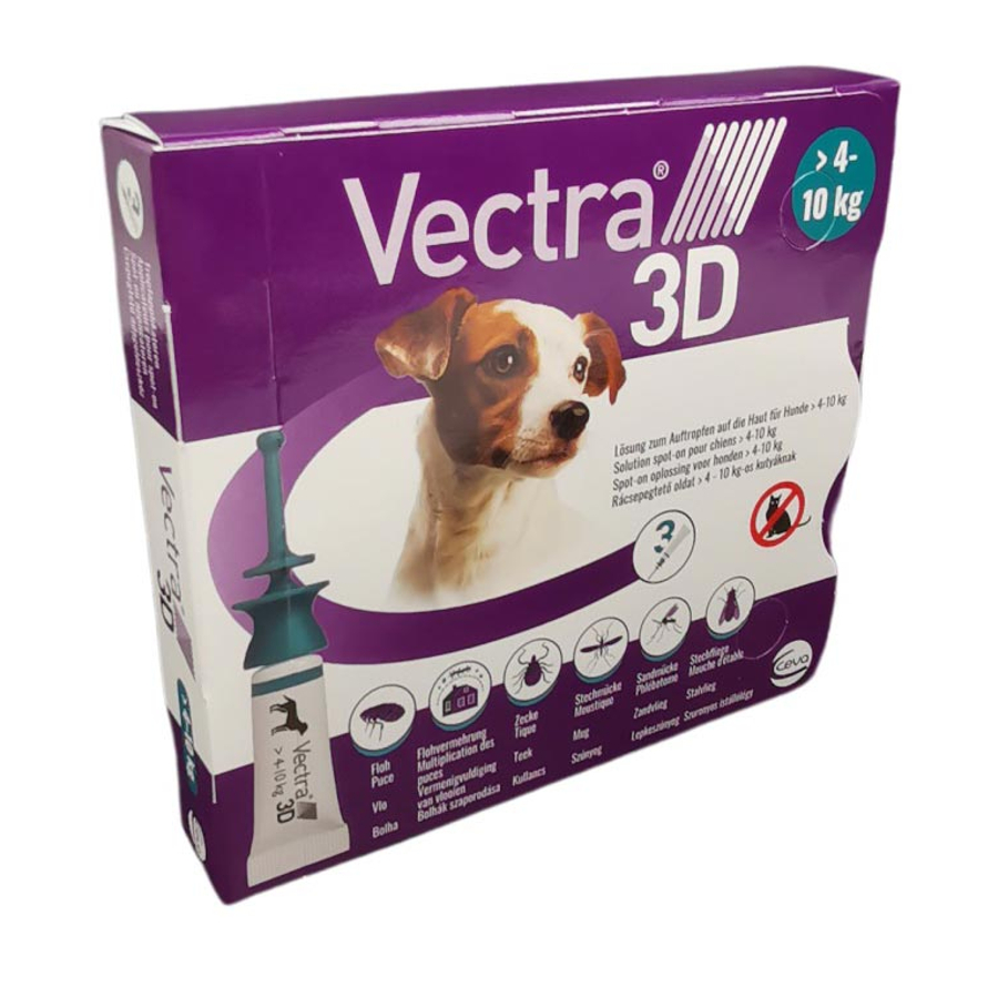 Vectra 3D rácsepegtető oldat kistestű kutyáknak S (4-10kg) 3x