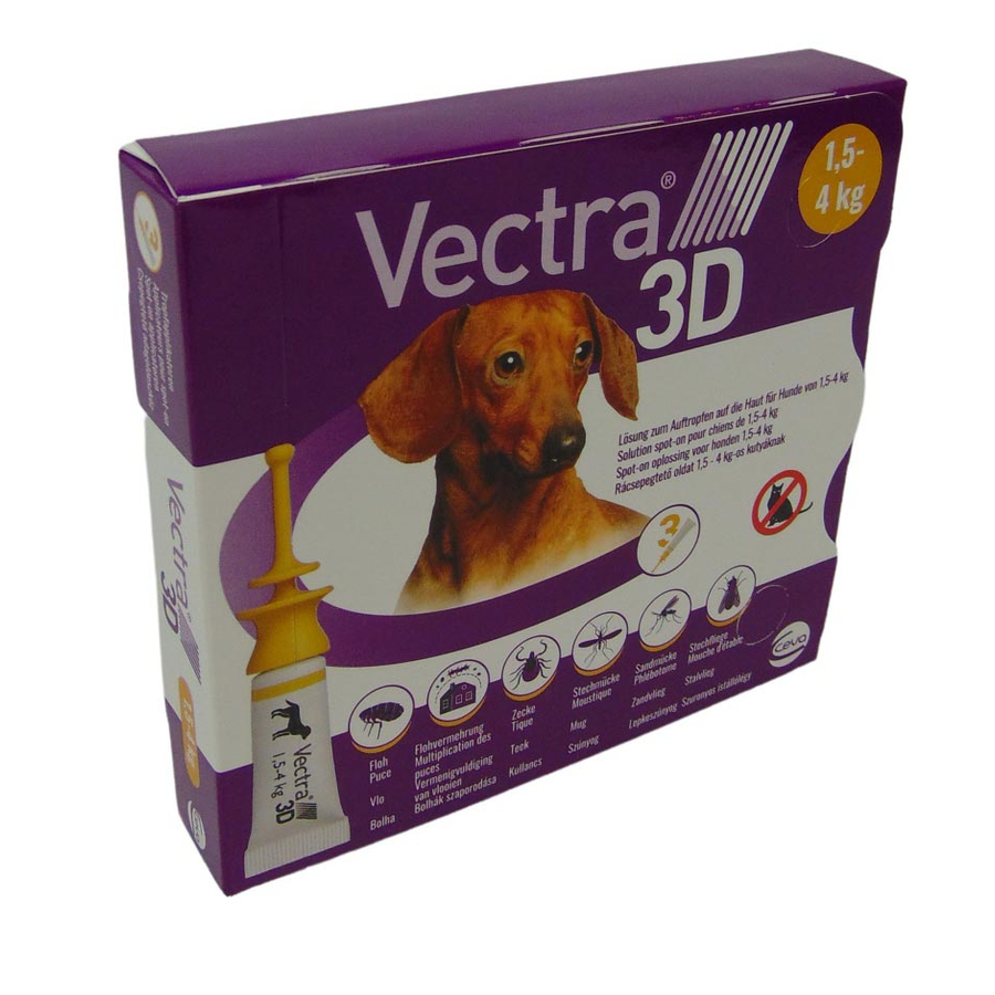 Vectra 3D rácsepegtető oldat minitestű kutyáknak XS (1,5-4kg) 3x