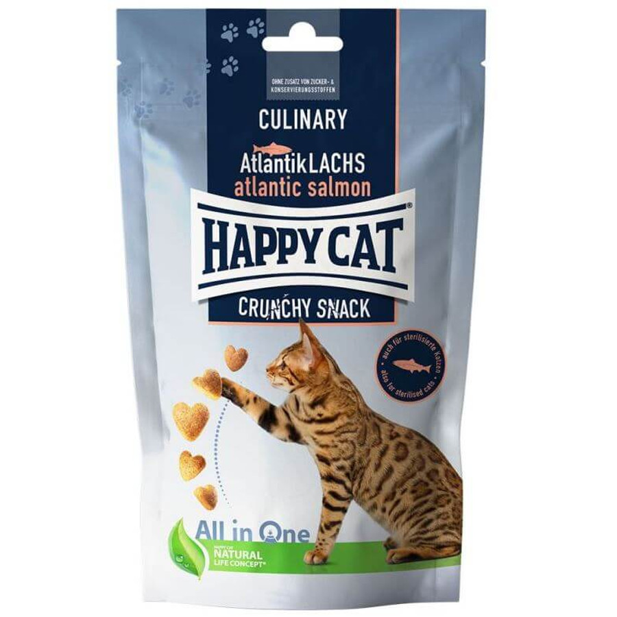 Happy Cat - Culinary Crunchy Snack Ropogós Lazac jutalomfalat cicának 70 g