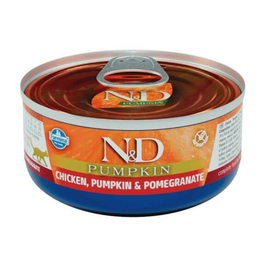 N&D Cat Pumpkin Csirke-Sütőtök-Gránátalma konzerv macskáknak 70 g N&D Cat Pumpkin Csirke-Sütőtök-Gránátalma konzerv macskáknak 70 g